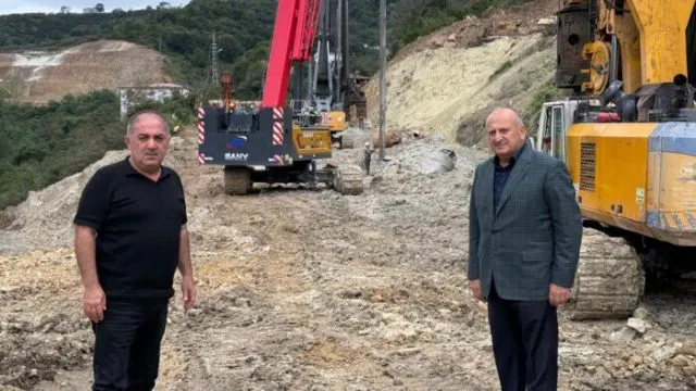 Ünye-Akkuş-Niksar Yolunda Heyelan Bölgesindeki Çalışmalar İ̇ncelendi