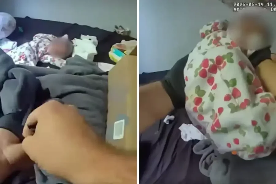 Annesi Hayatını Kaybedince Günlerce Yalnız Kalan Bebek Polisler Tarafından Kurtarıldı