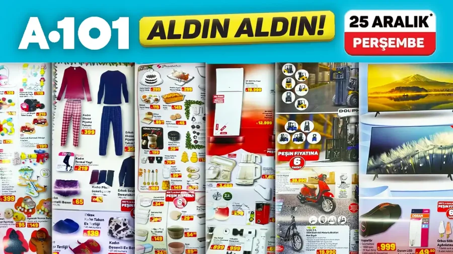 A101 25 Aralık 2025 Aktüel Kataloğu Yayında: Elektronikten Ev Ürünlerine Dolu Dolu Fırsatlar