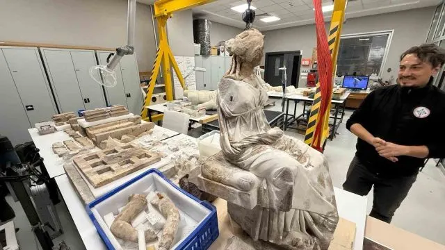 Ordu’da Ortaya Çıkarılan 2 Bin 100 Yıllık Kibele Heykeli Restore Ediliyor