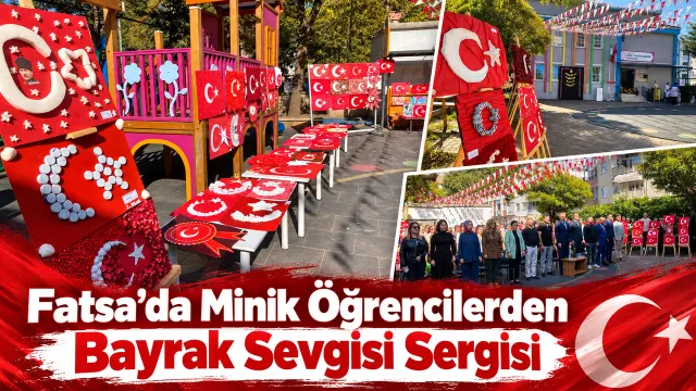 Fatsa’da Geri Dönüşüm Malzemeleriyle Bayrak Temalı Sergi Açıldı