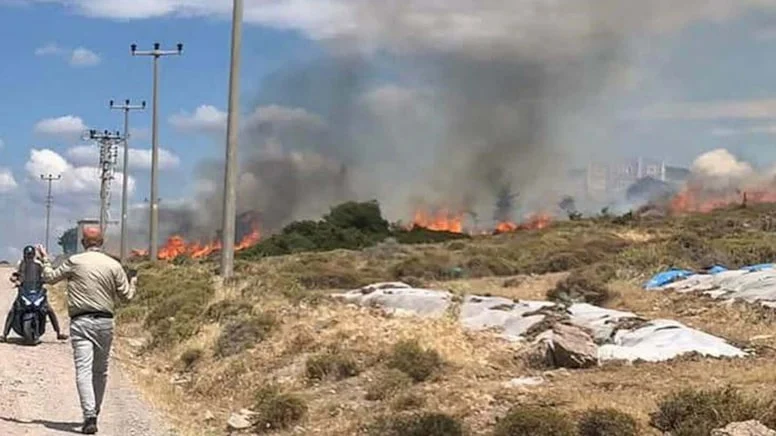 1,5 Saatlik Yangın Mesaisi: Gülpınar’da Alevler Karadan ve Havadan Bastırıldı